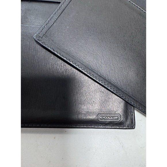 VTG Coach Wallet Black Leather Long Slim Card Organizer Checkbook Insert - Picture 7 of 16